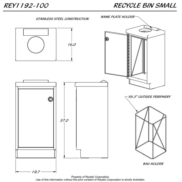 Small Recycle Bin REY1192-100 - Image 3