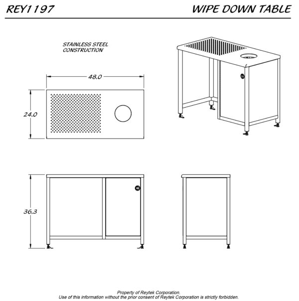 Wipe Down Table Perf with Cabinet REY1197 - Image 2