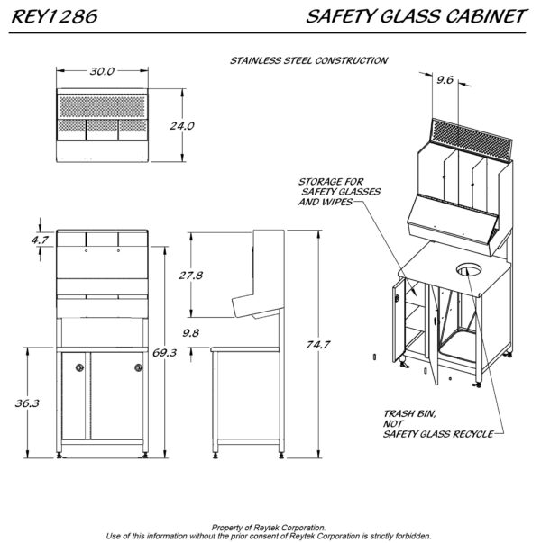 Safety Glass Cabinet REY1286 - Image 2