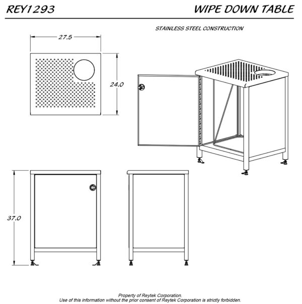 Wipe Down Recycle Table Perf REY1293 - Image 2