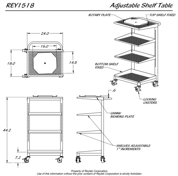 Adjustable Shelf Cart REY1518 - Image 2