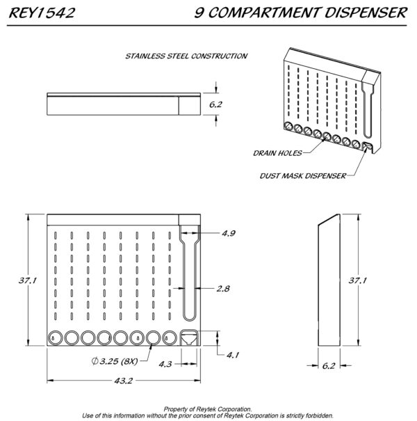 9 Compartment Dispenser REY1542 - Image 2