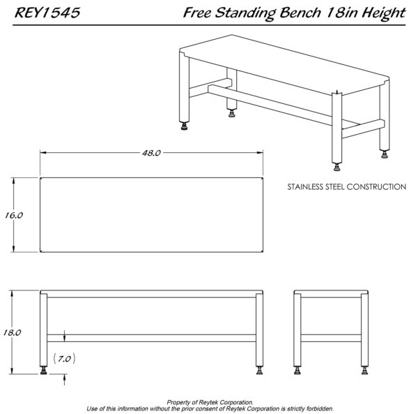 Free Standing Bench REY1545 - Image 2