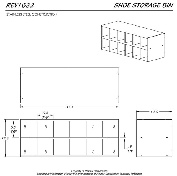 Shoe Storage Bin REY1632 - Image 2